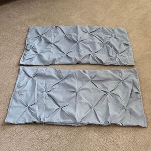 Luxurious Linenspa Pinch Pleat Tufted Gathered Gey/Silver Pillow Shams King Set